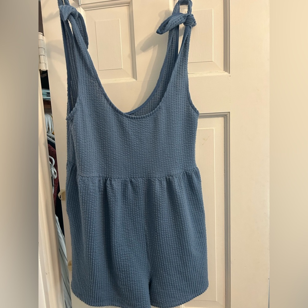 Urban outfitters blue tie romper